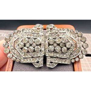 Vintage Art Deco Rhinestone Coro Duette Dress Clip Patent 2050804  Convertible B